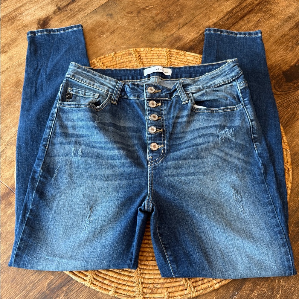 KanCan High Rise Distressed Blue Jeans - Picture 15 of 15